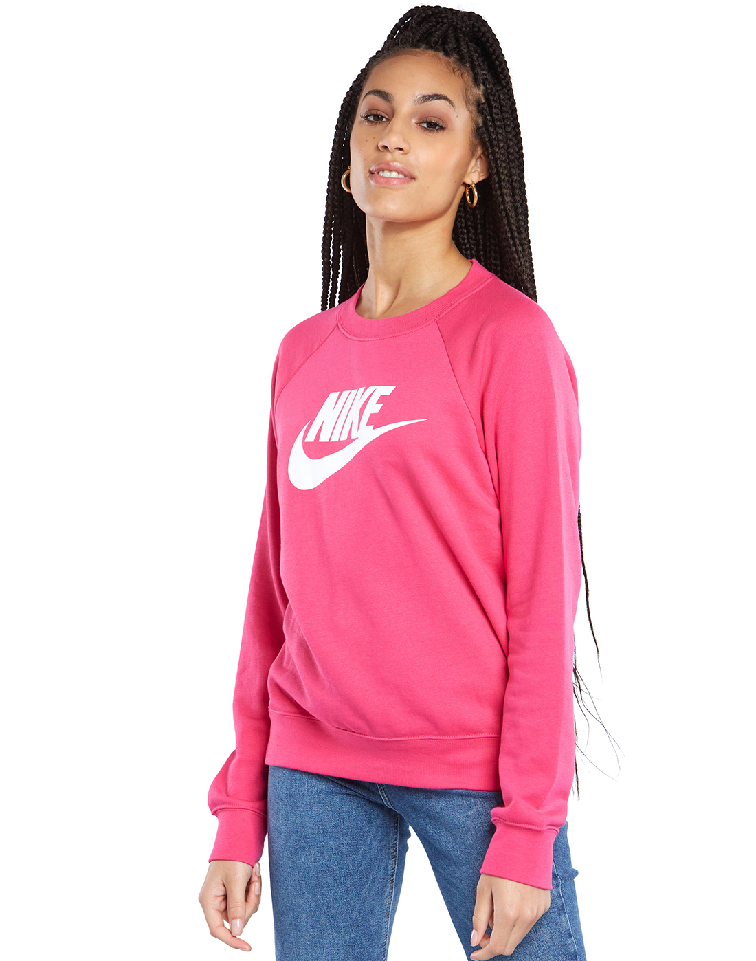Nike Womens Fleece Crewneck Sweatshirt - Pink | Life Style Sports UK