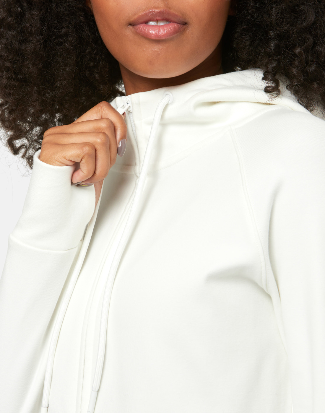 Gym+Coffee Womens Chill Full Zip Hoodie - White | Life Style Sports IE