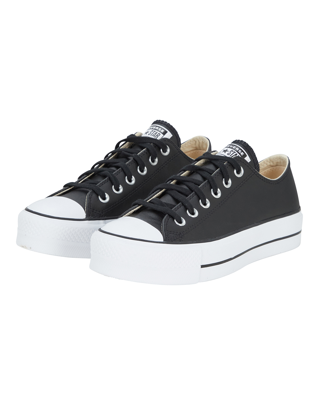 Converse Womens Chuck Taylor All Star Lift Leather Ox - Black | Life ...