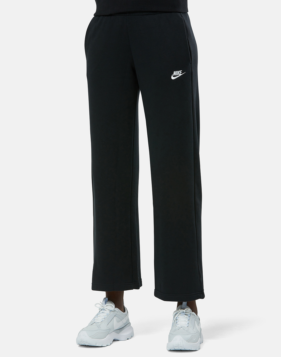 Nike Womens Club Fleece Wide Leg Pants - Black | Life Style Sports UK