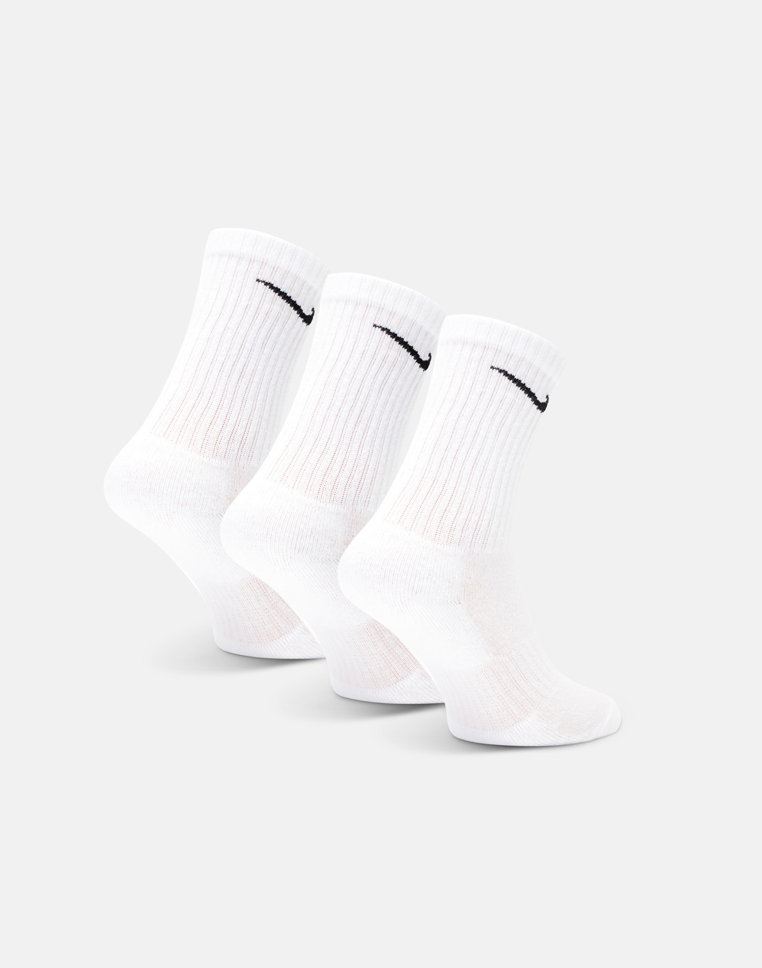 nike white swoosh logo 3 pack crew socks