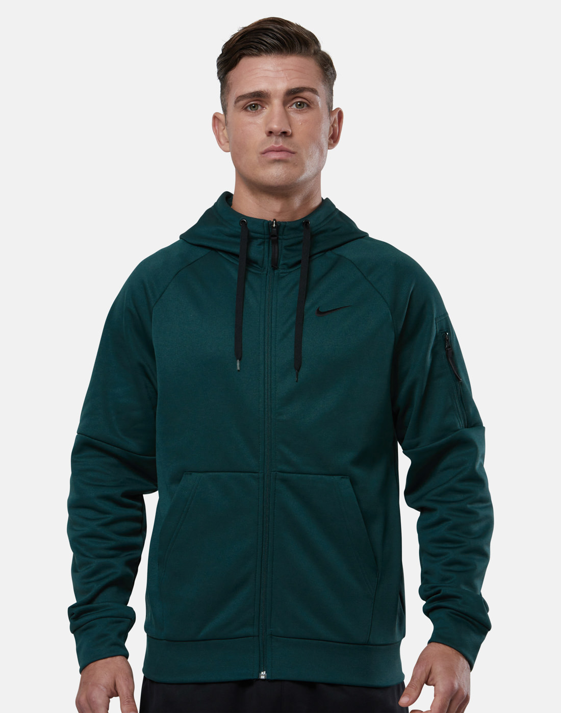 Nike Mens ThermaFit Full Zip Hoodie - Green | Life Style Sports IE