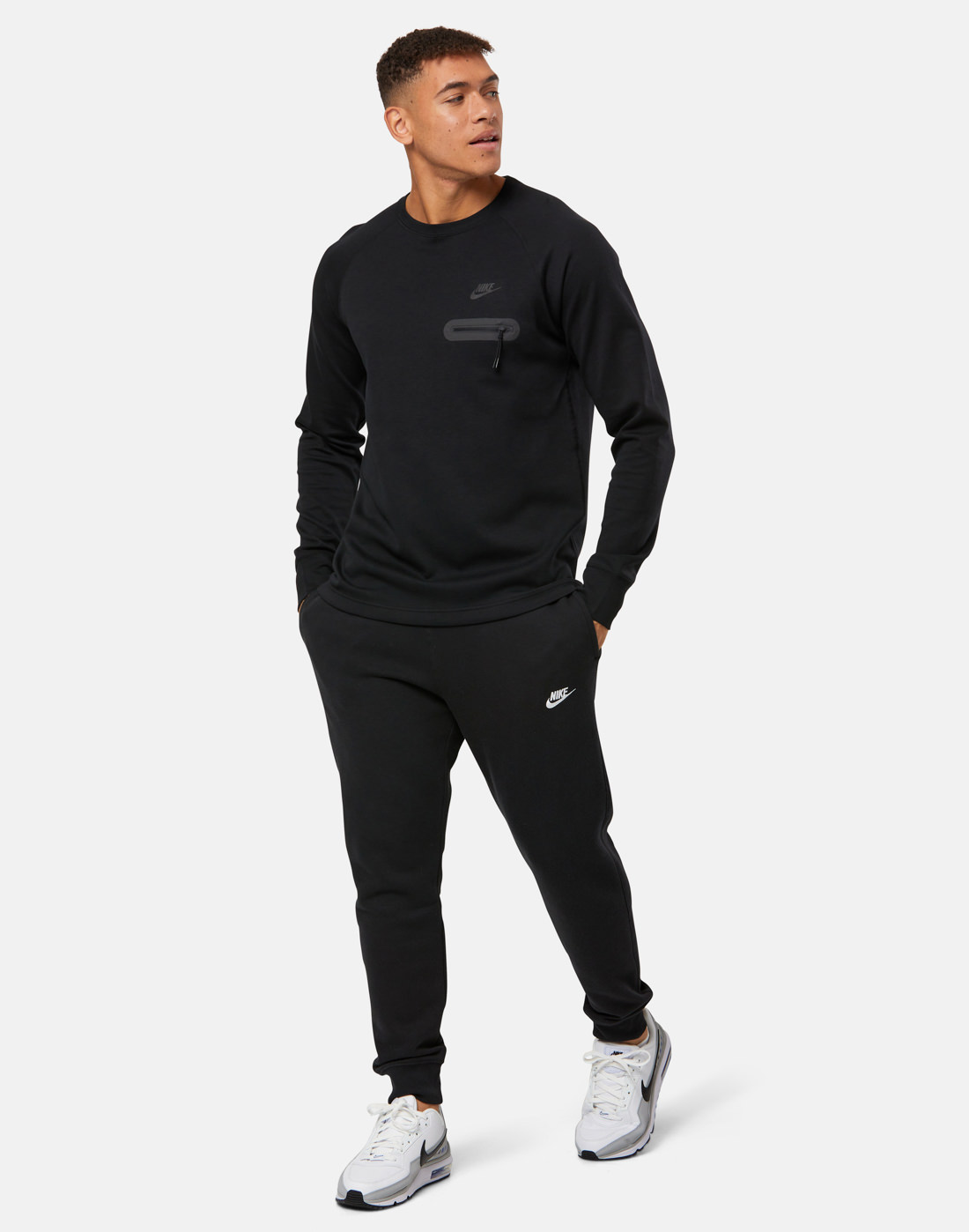 Nike Mens Tech Fleece Crew Neck Swestshirt - Black | Life Style Sports IE