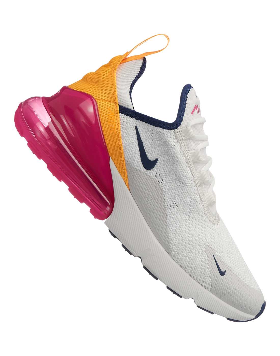 nike air max 270 trainers in white and pink