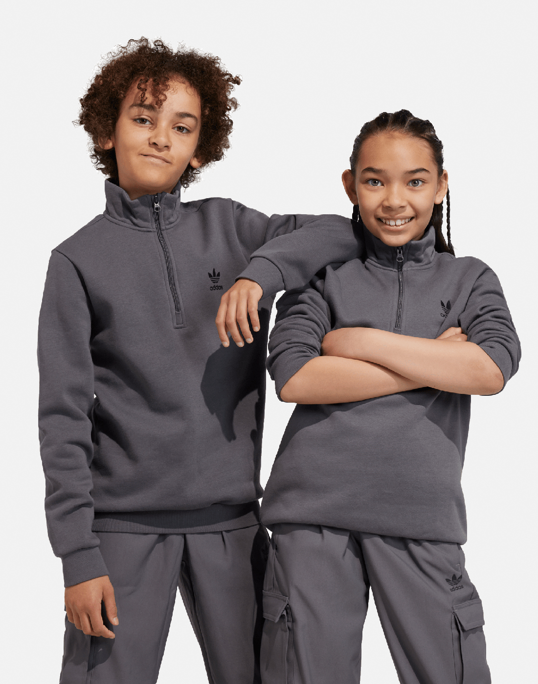 adidas Originals Older Boys Adicolour Half Zip Top - Grey | Life Style ...