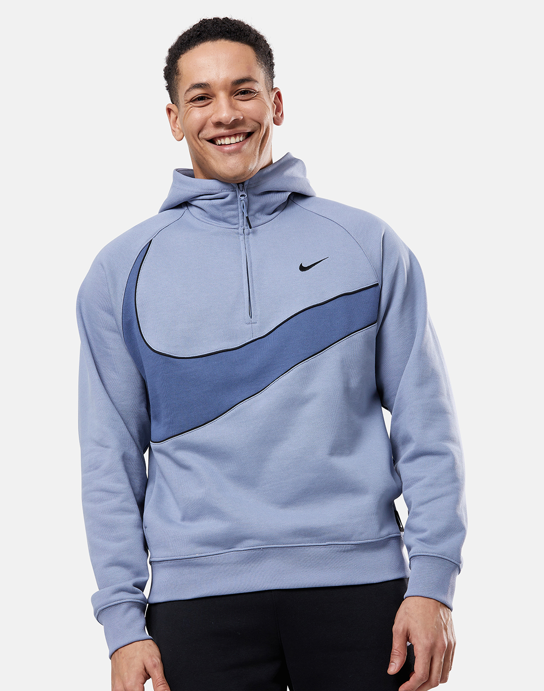 Nike Mens Swoosh Half Zip Hoodie - Grey | Life Style Sports IE