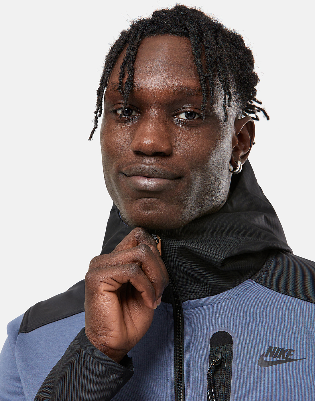Nike Mens Tech Fleece Overlay Full Zip Hoodie - Grey | Life Style Sports UK