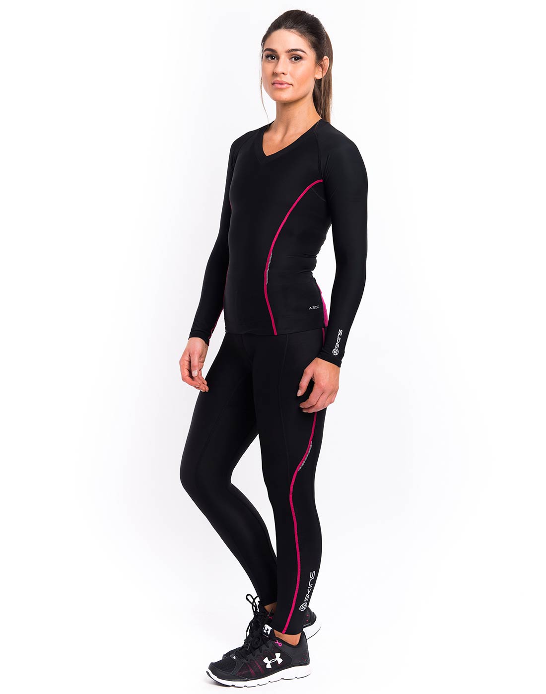 Skins Womens A200 Compression Top - Black | Life Style Sports IE