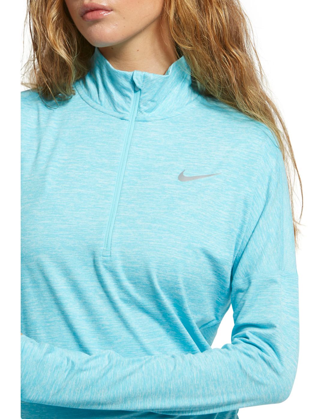 nike women's half zip blue