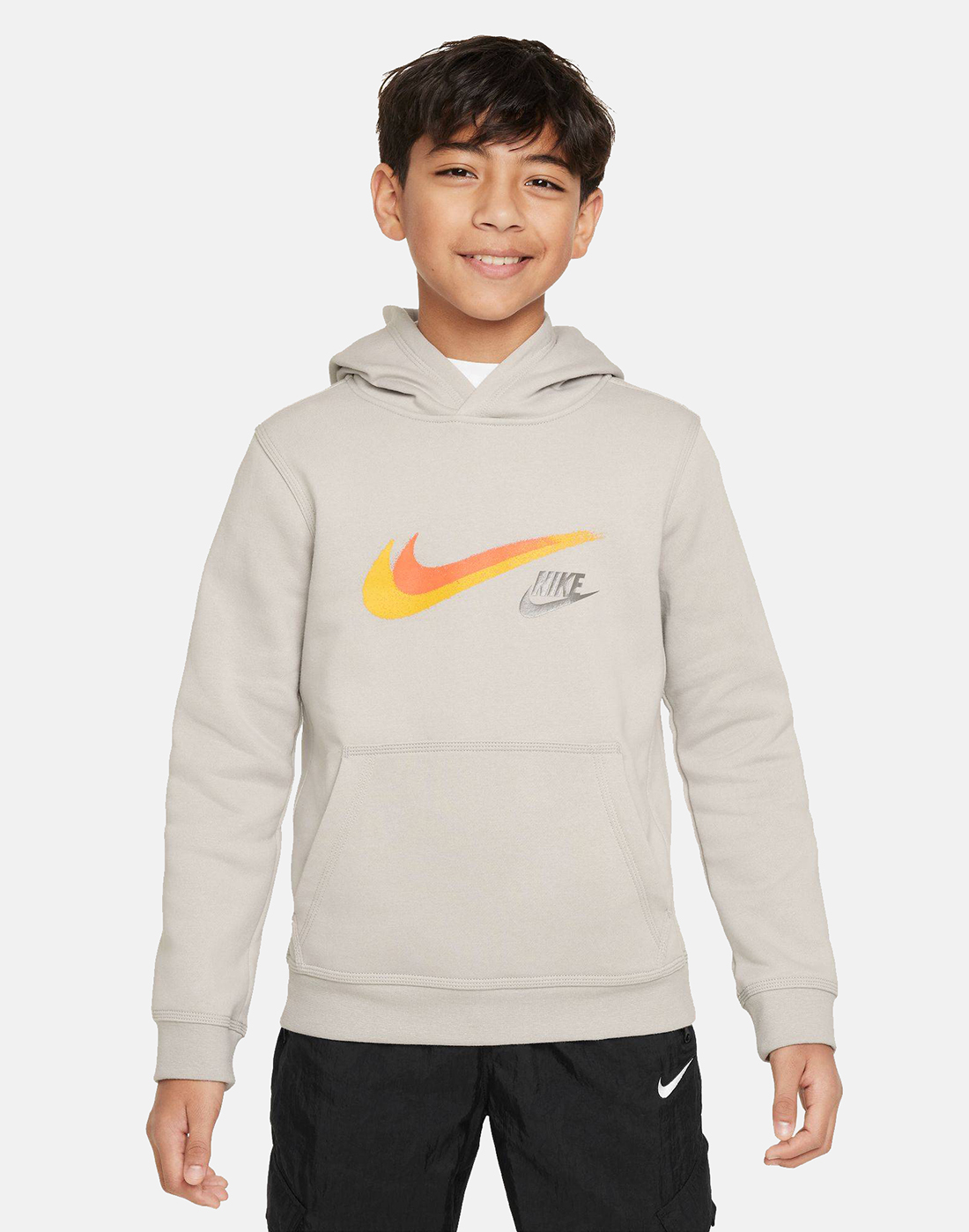 Nike Older Boys Fleece Hoodie - Grey | Life Style Sports UK