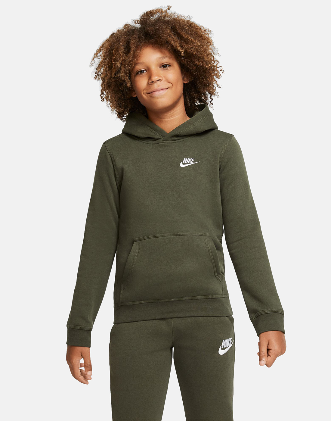 Nike Older Boys Club Hoodie - Green | Life Style Sports UK