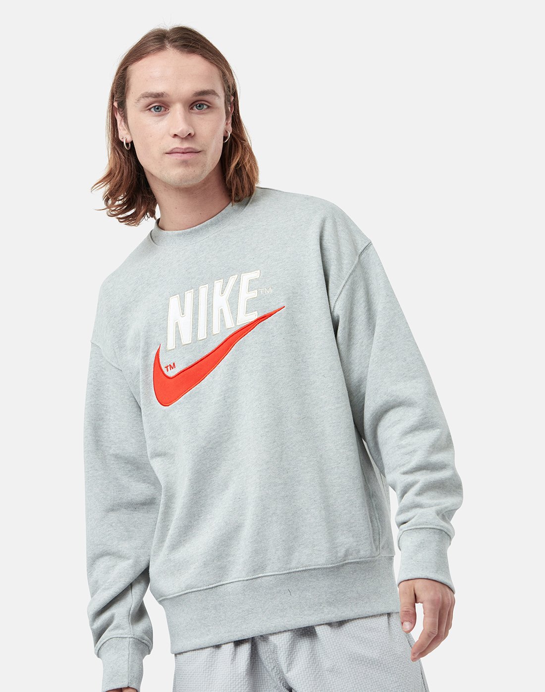 Nike Mens Trend Fleece Crew Neck Sweatshirt - Grey | Life Style Sports IE