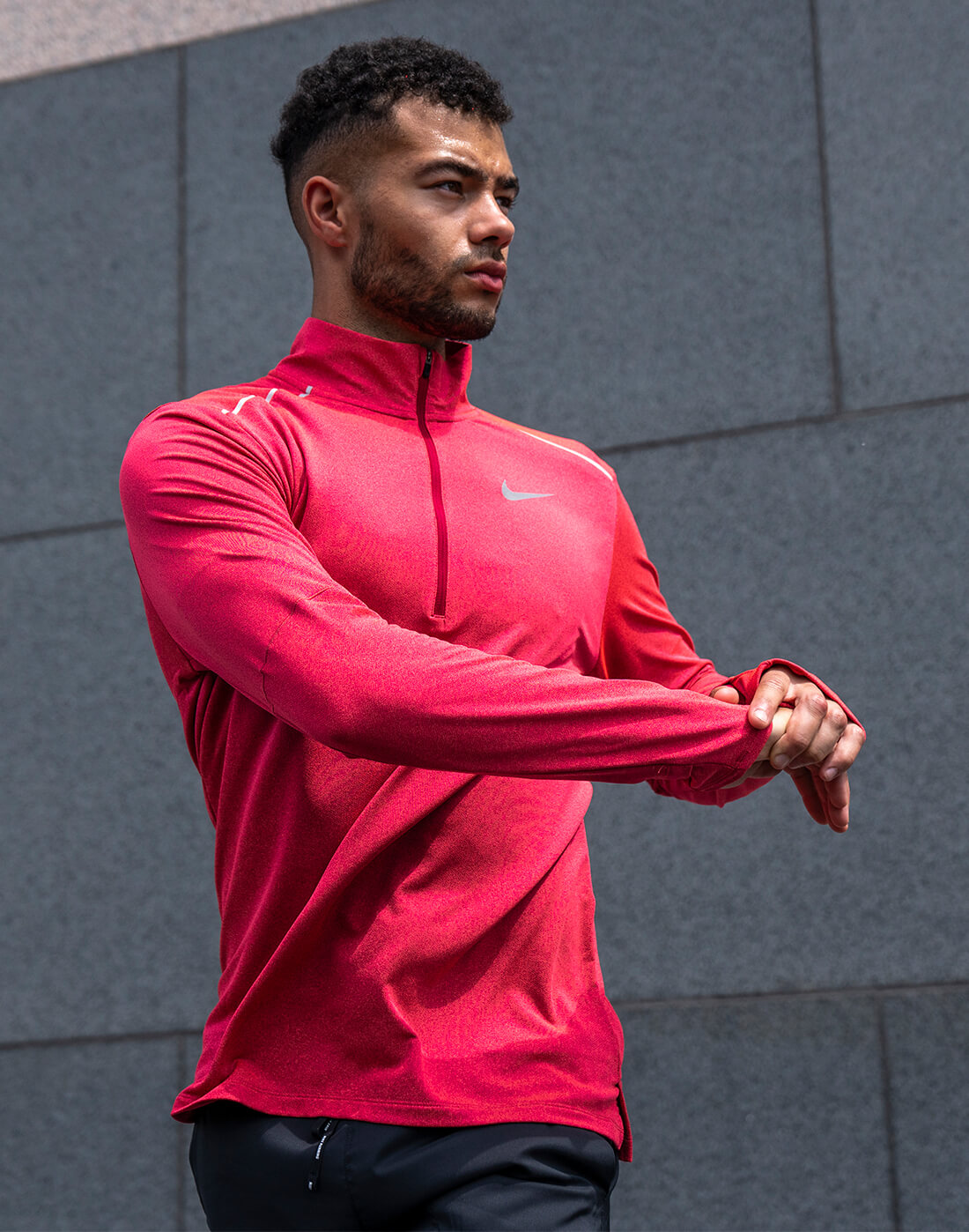 nike element half zip red