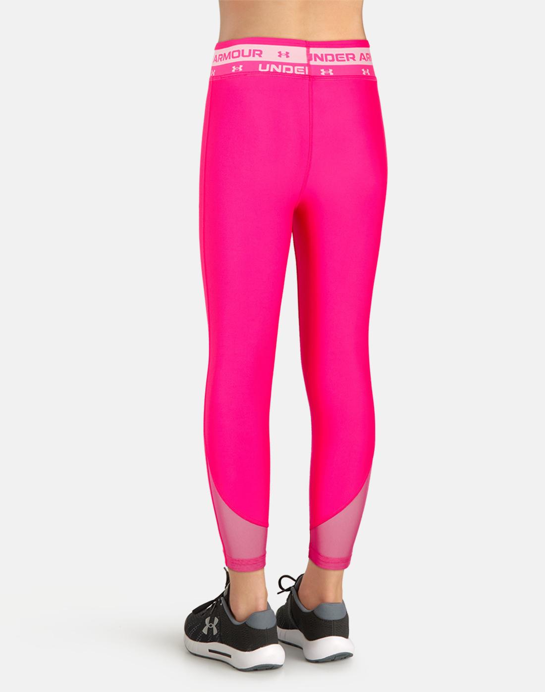 Under Armour Older Girls Cropped Leggings - Pink