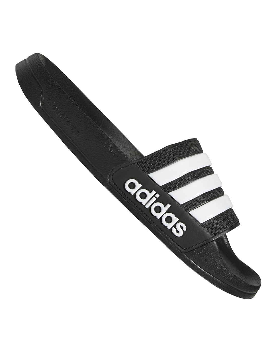 black and white adidas slides