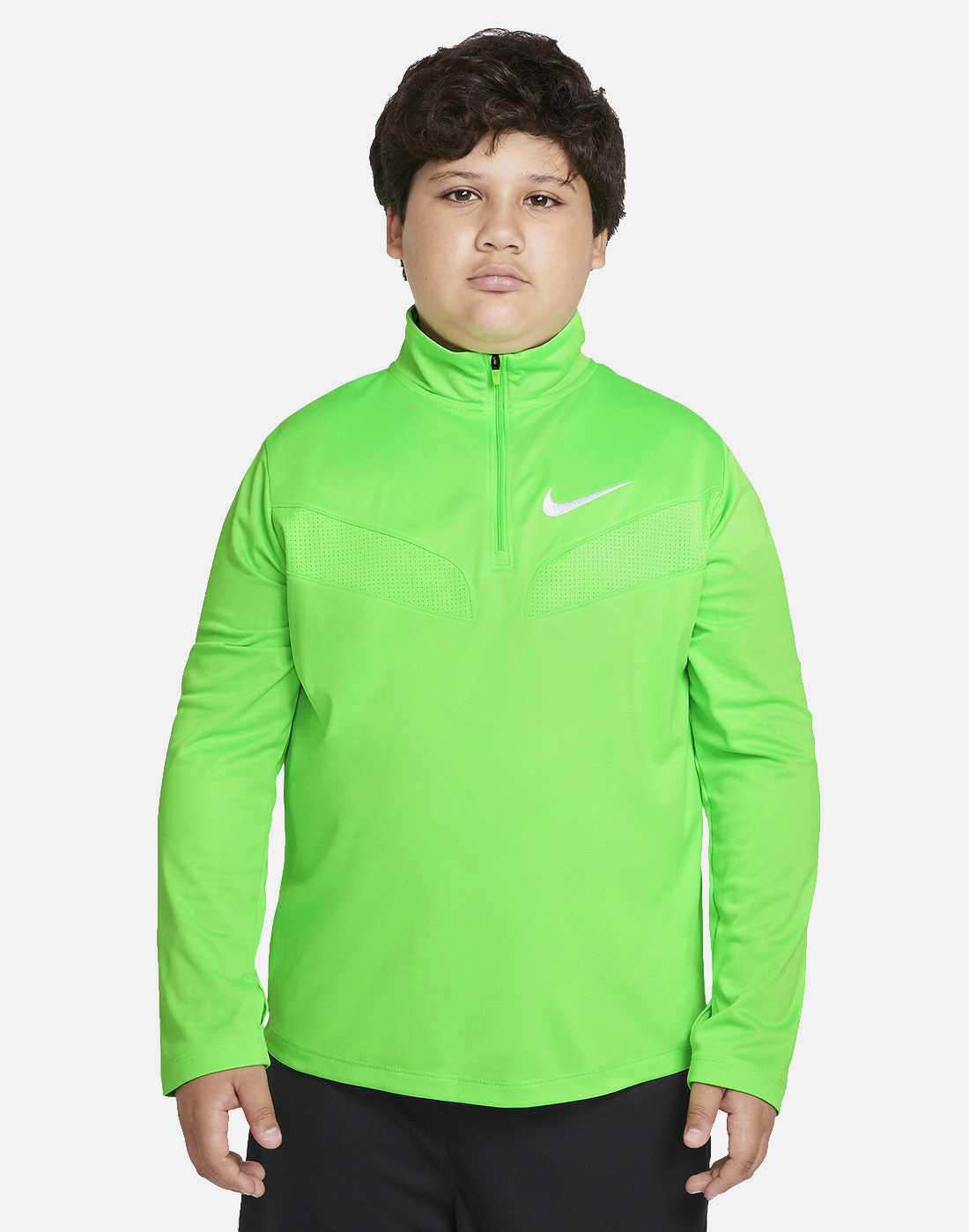 Nike Older Boys 1/4 Zip Long Sleeve Top - Green | Life Style Sports UK