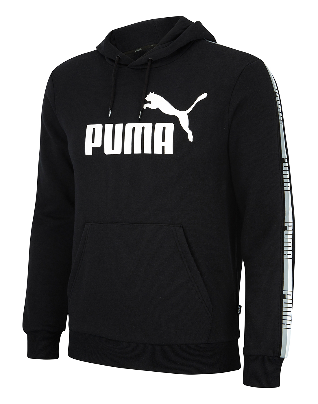 Puma Mens Tape Logo Hoody - Black | Life Style Sports UK