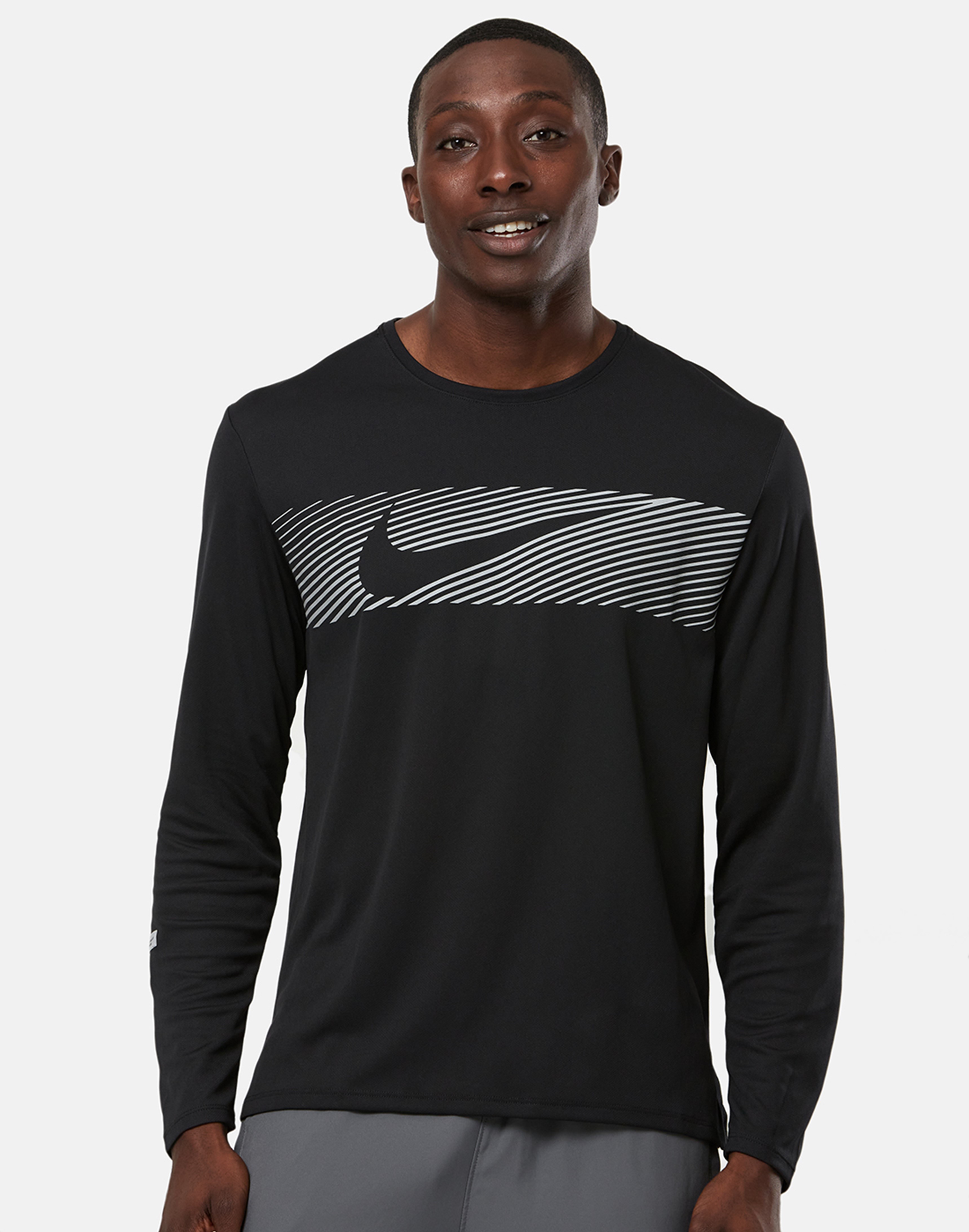 Nike Mens Flash Miler Long Sleeve Top - Black | Life Style Sports IE