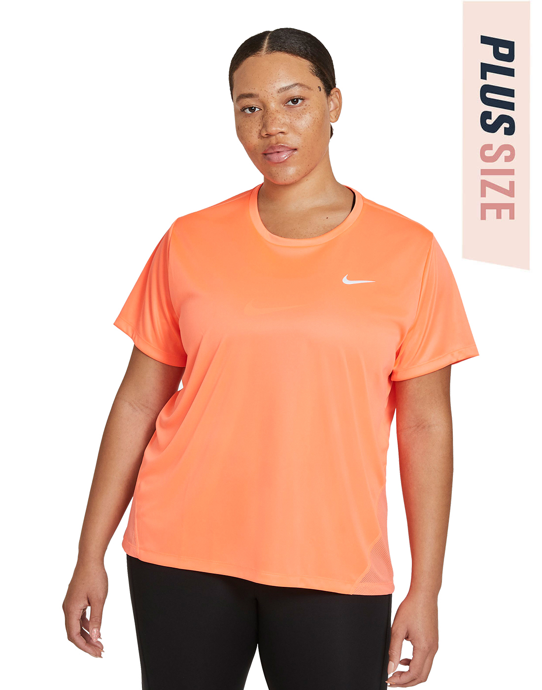 Nike Womens Miler Plus T-Shirt - Orange Life Style Sports IE
