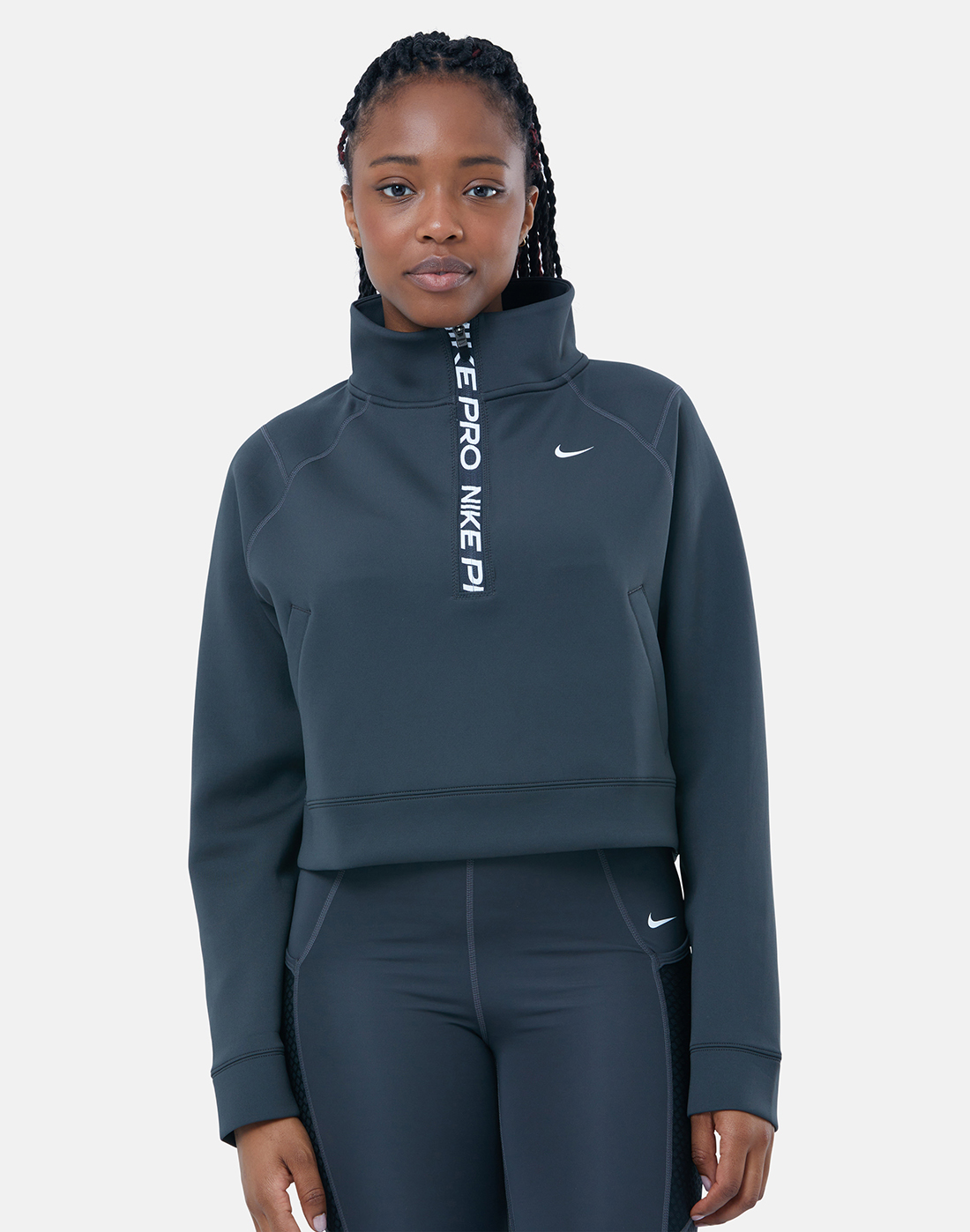 Nike Training Femme half zip top in black