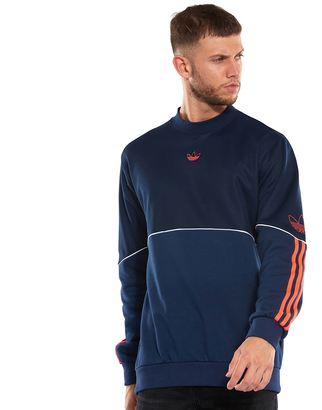 adidas navy crew neck sweatshirt