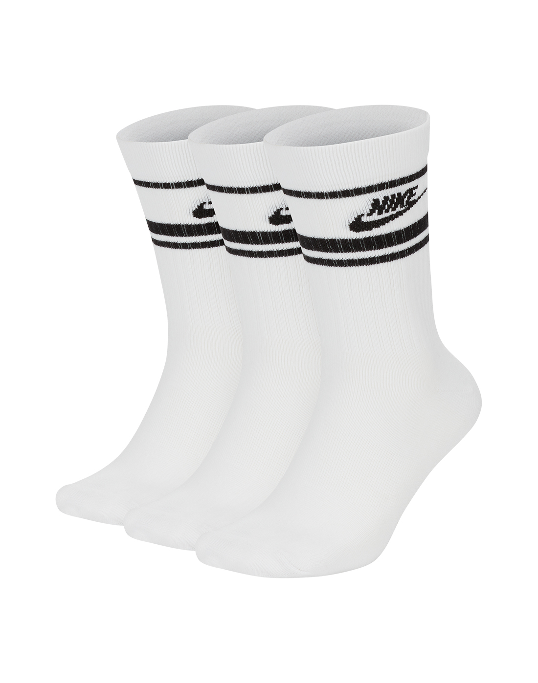 Nike 3 Pack Stripe Crew Socks - White | Life Style Sports IE