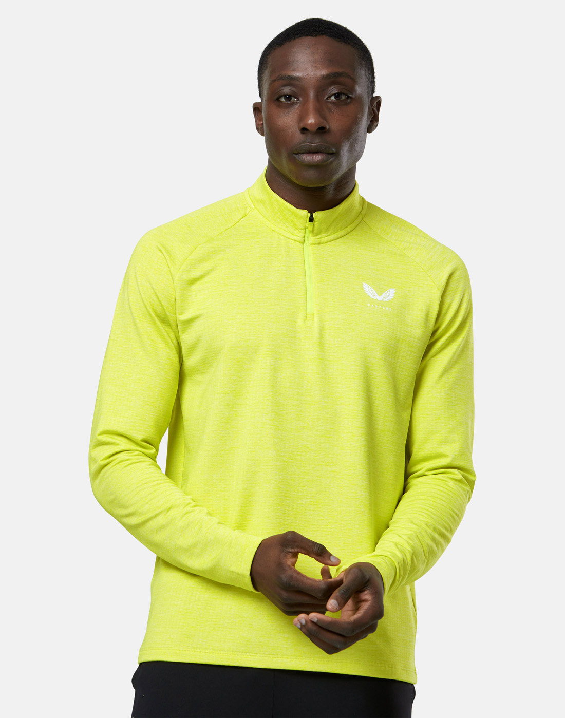 Castore Mens Quarter Zip Top - Yellow | Life Style Sports UK