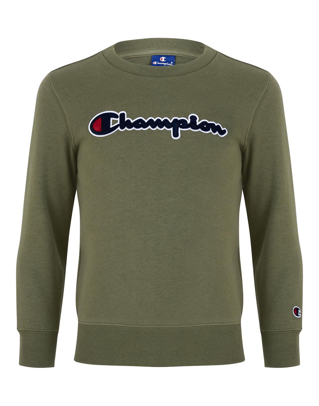 Champion Older Boys Logo Crew Neck Sweatshirt - Grey | Life Style Sports UK