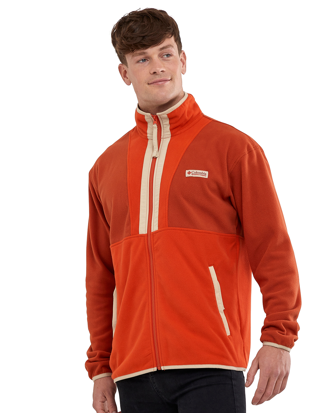 Columbia Mens Back Bowl Fleece Track Top - Orange | Life Style Sports IE