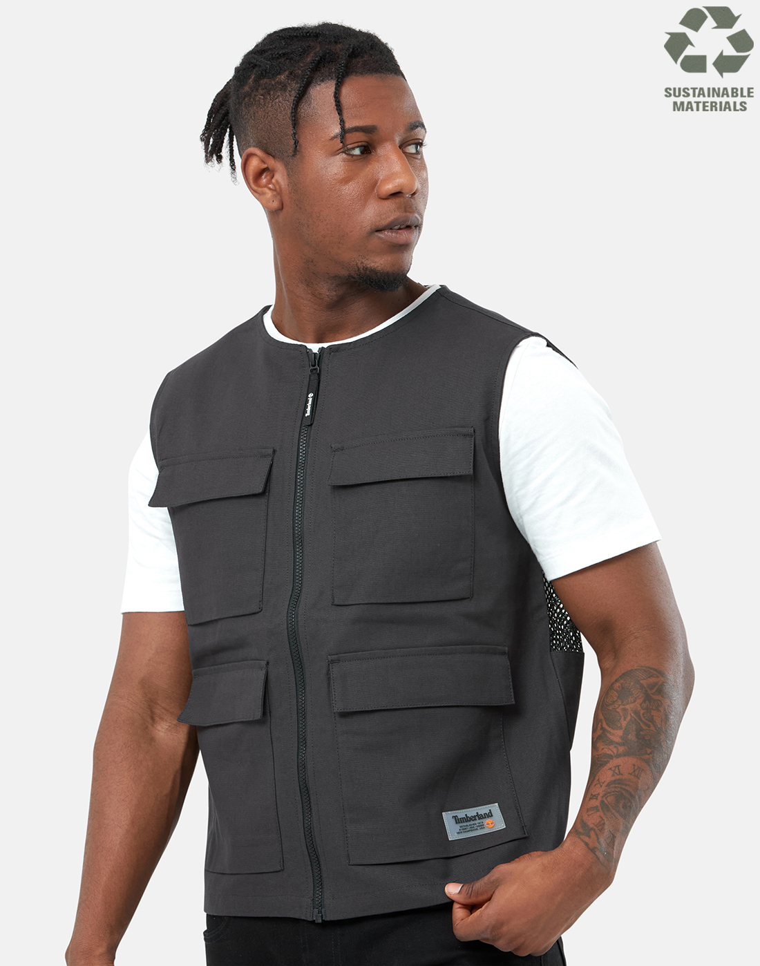 Timberland Mens Utility Multi Pocket Gilet - Black | Life Style Sports EU