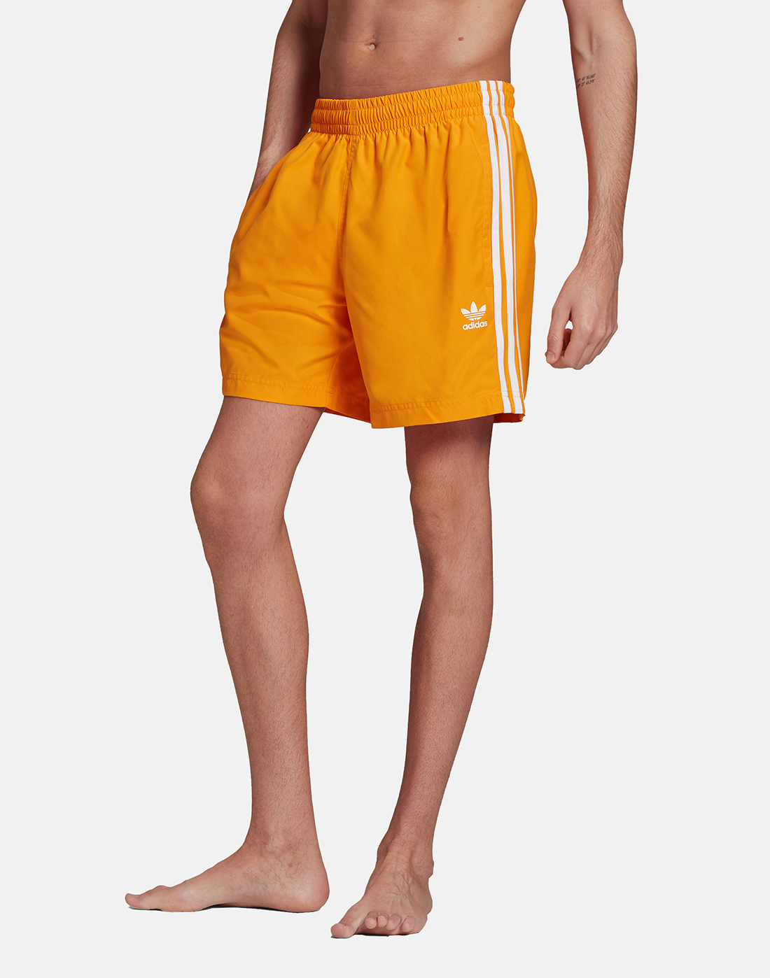 adidas Originals Mens 3 Stripes Shorts - Orange | Life Style Sports UK