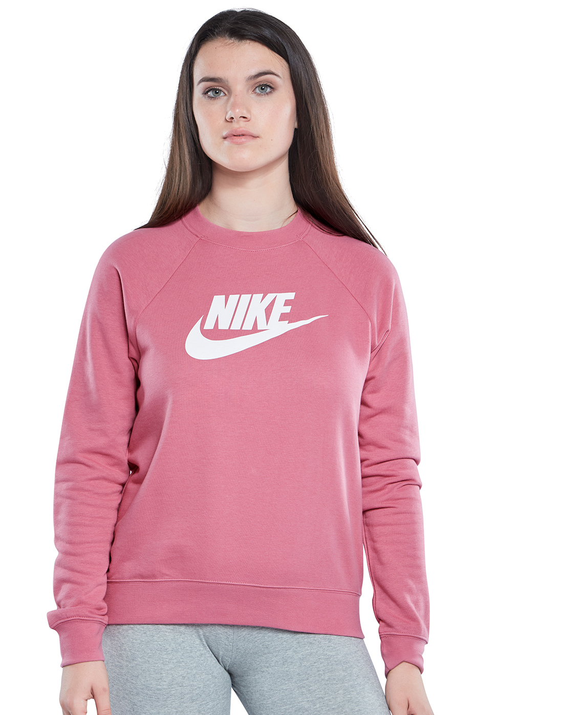 Nike Womens Essential Fleece Crew Sweatshirt - Pink | Life Style Sports IE