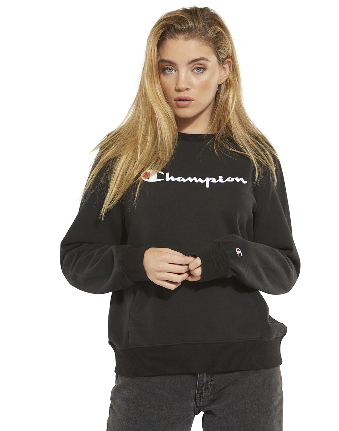 black champion crewneck womens