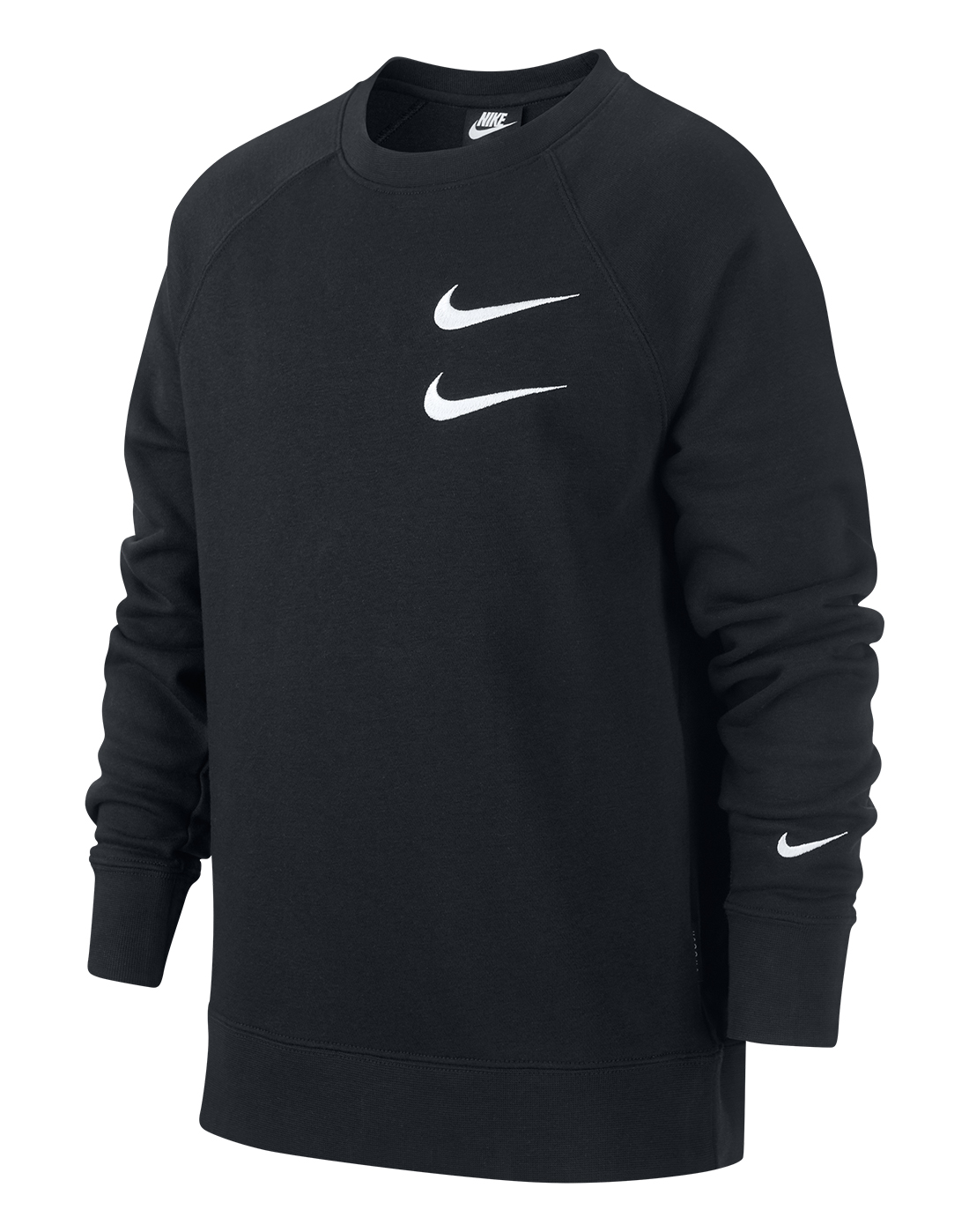 Nike Older Boys Swoosh Crew Neck Sweatshirt - Black | Life Style Sports IE