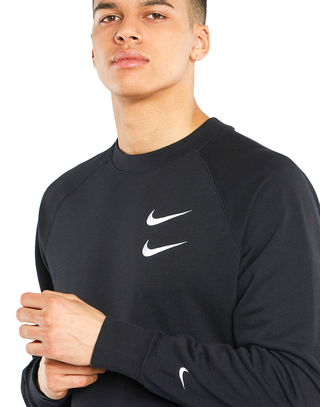 Download Nike Mens Swoosh Crew Neck Sweatshirt - Black | Life Style ...