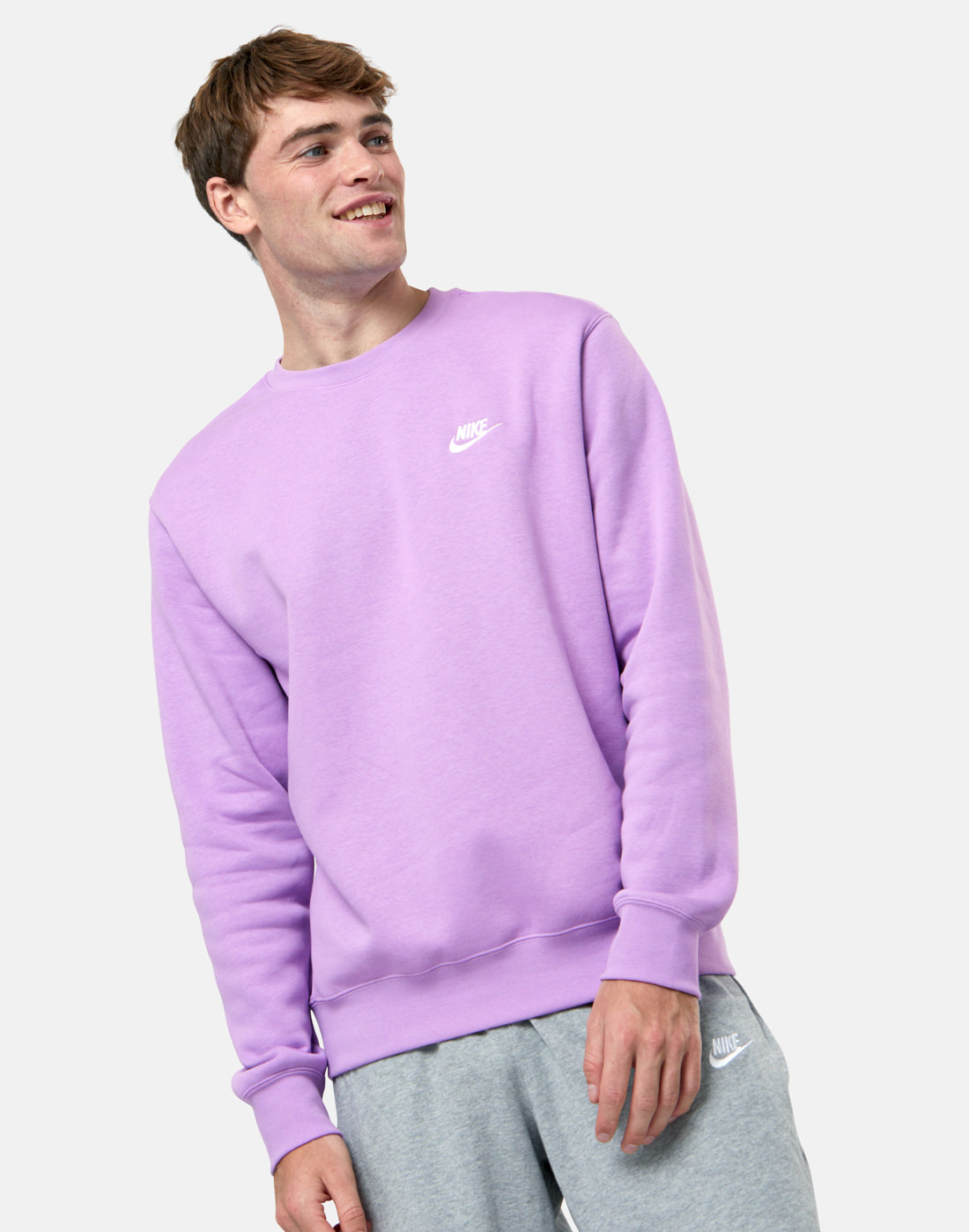 Nike Mens Club Crew Neck Sweatshirt - Purple | Life Style Sports IE