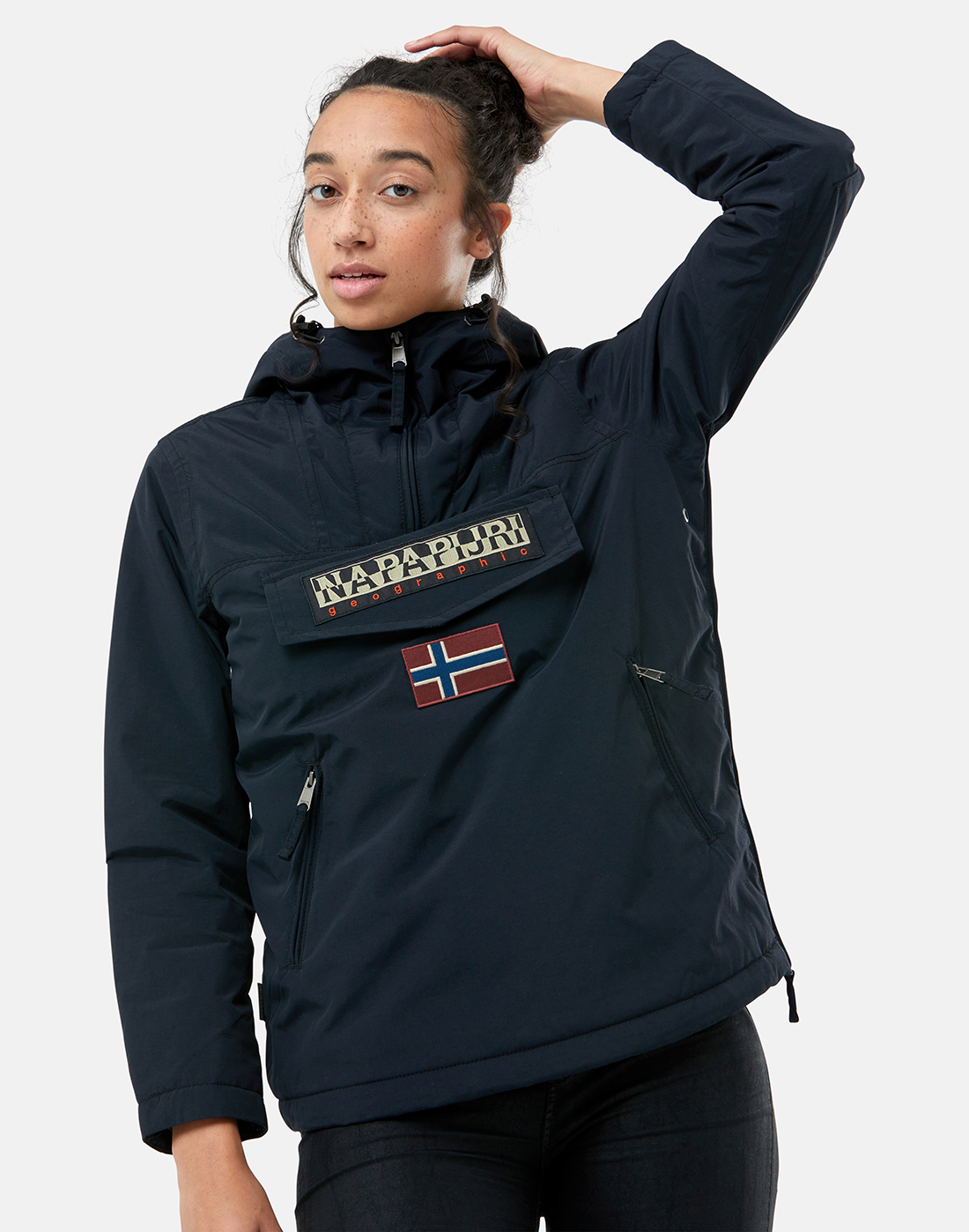 steno Bekentenis Bezighouden Napapijri Womens Rainforest Half Zip Jacket - Black | Life Style Sports UK
