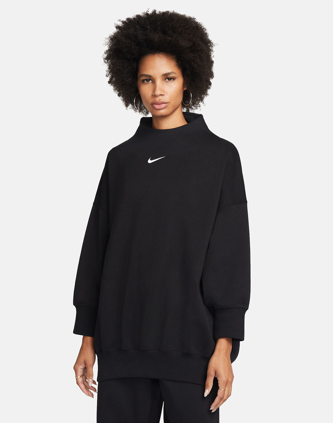 Nike Womens Phoenix Fleece Mock Top - Black | Life Style Sports IE