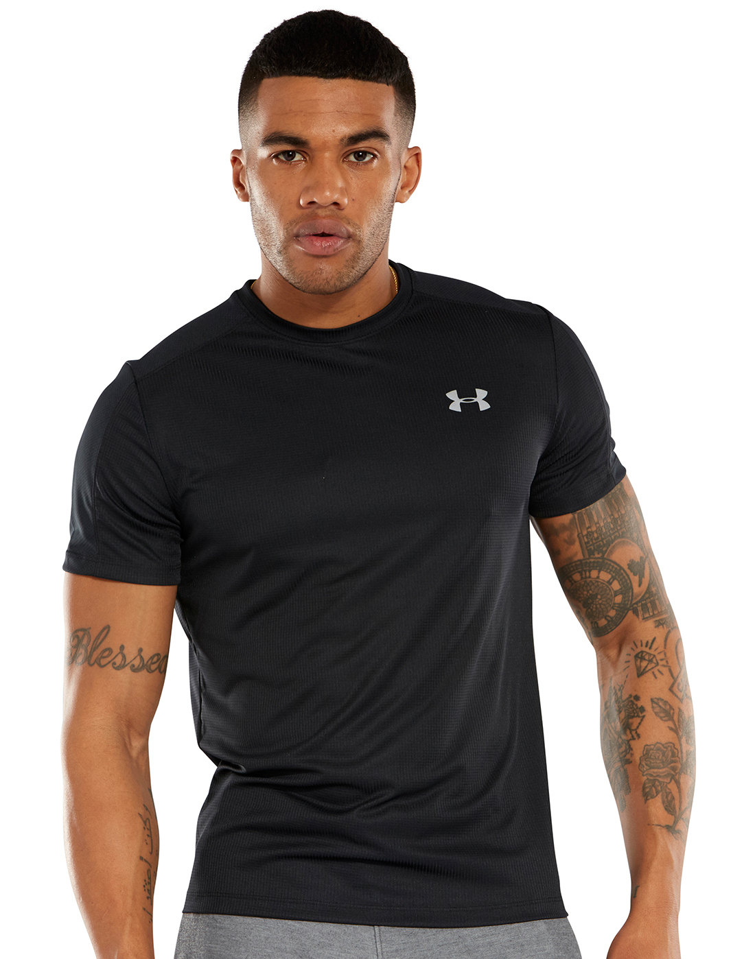 Men's Black Under Armour Stride Running T-Shirt