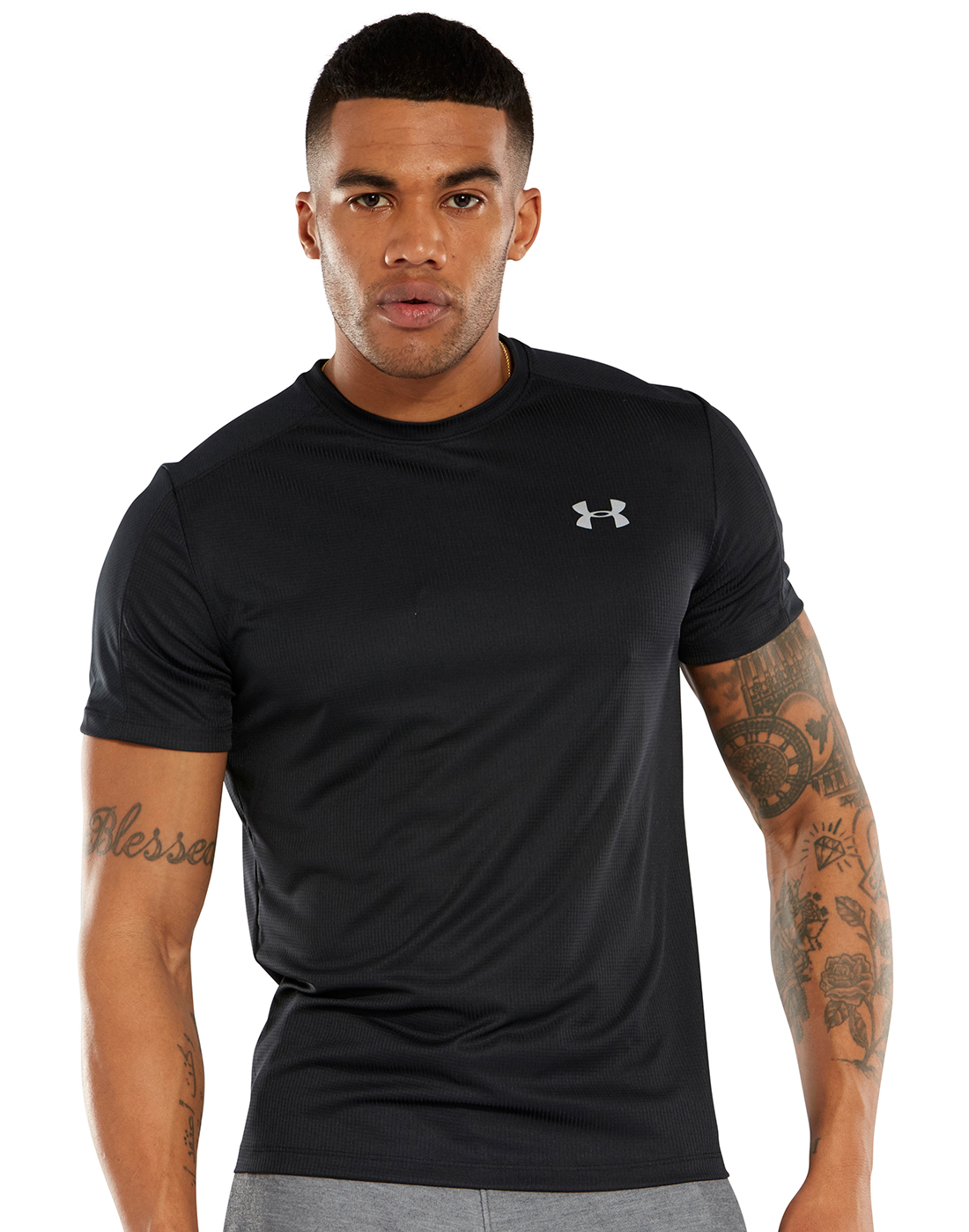 Men's Black Under Armour Stride Running T-Shirt | Life Style Sports