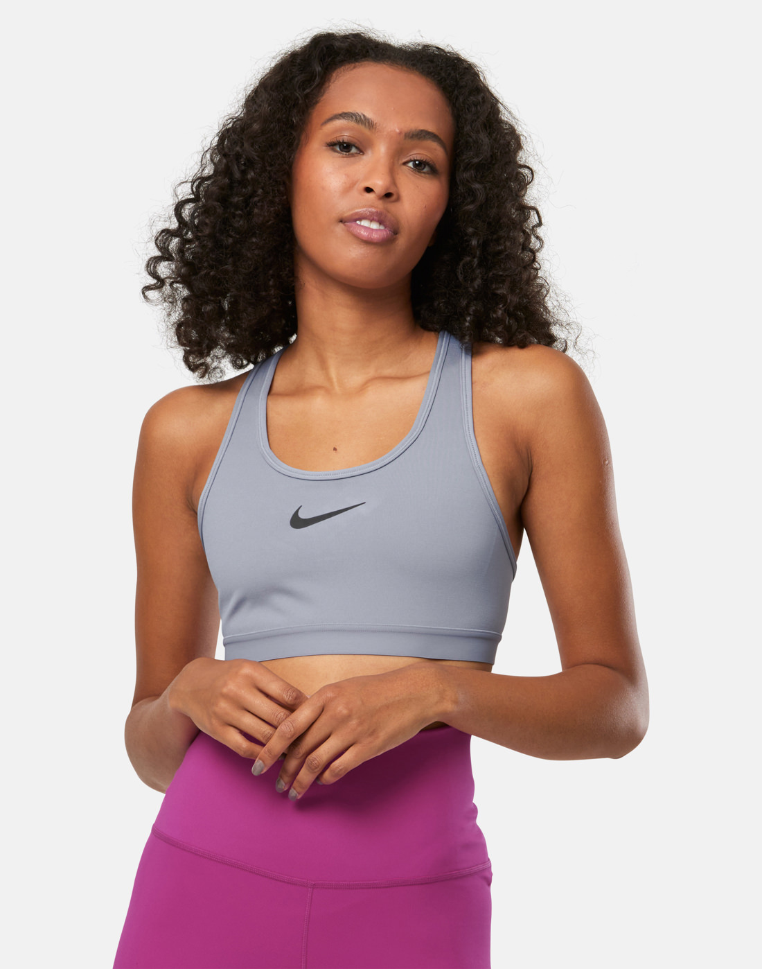 Nike Womens Swoosh High Support Sports Bra - Grey