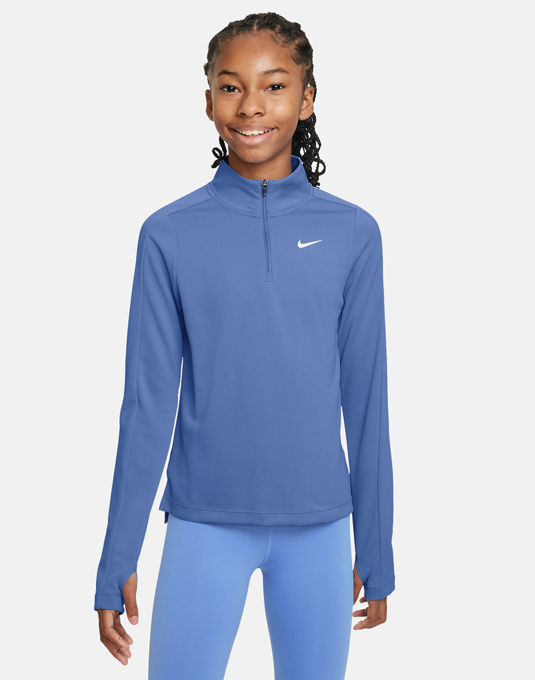 Nike Older Girls Dry-Fit Half Zip Top - Blue | Life Style Sports IE