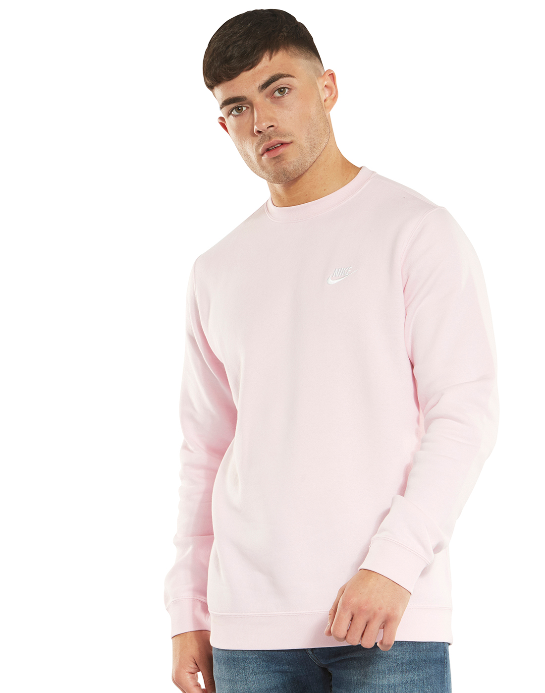 nike club crew sweatshirt pink