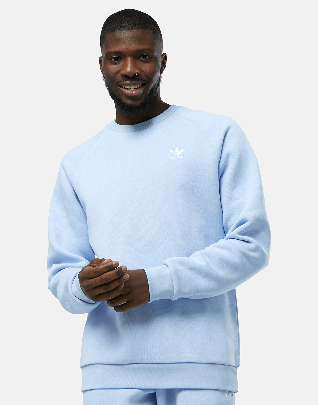 adidas Mens Adicolor Crew Neck Sweatshirt - Blue | Style UK