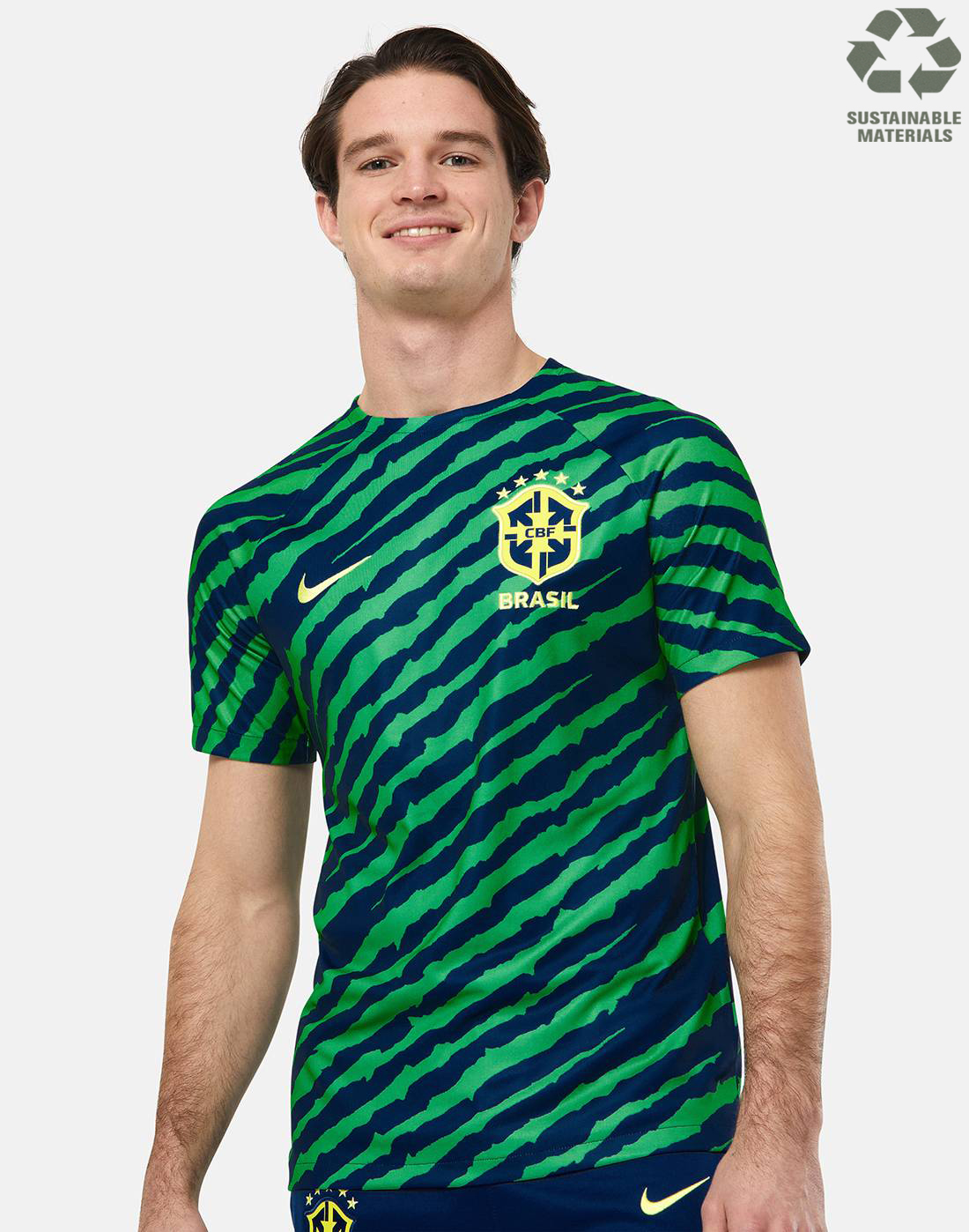 Nike Adults Brazil Pre Match T-Shirt - Blue | Life Style Sports IE