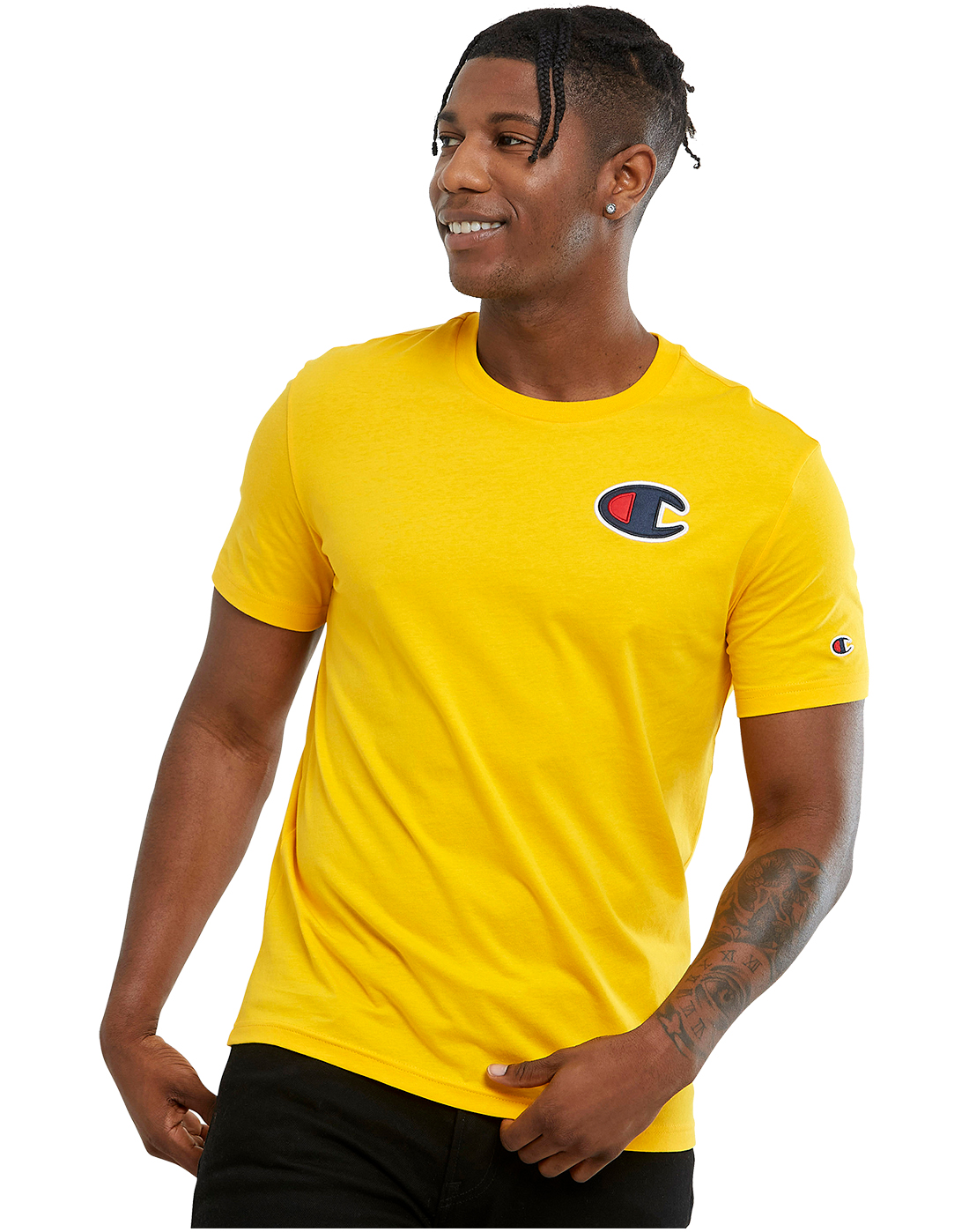 kredsløb kapillærer spor Champion Mens Rochester Logo T-Shirt - Yellow | Life Style Sports EU