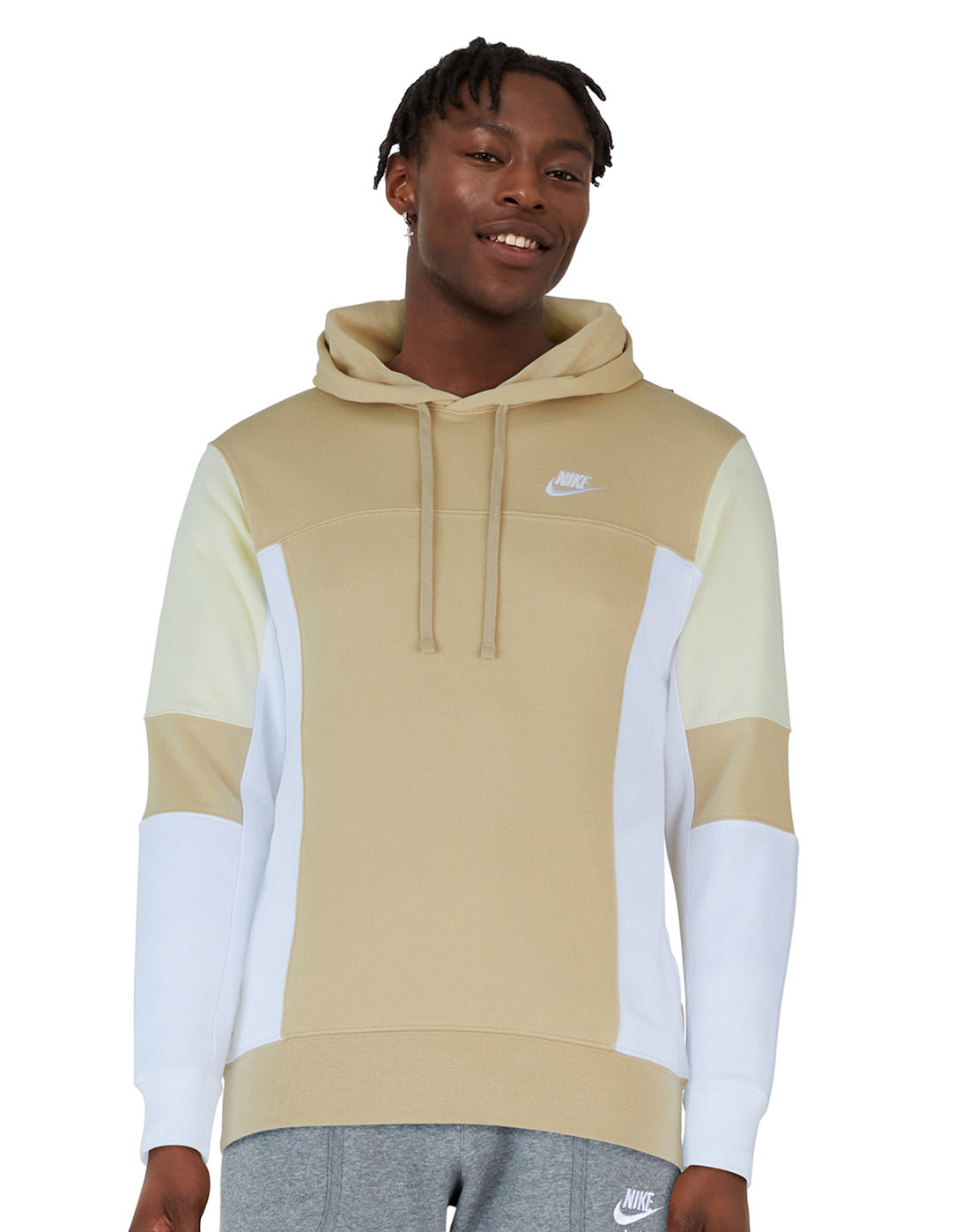 nike men's sportswear panel blocked pullover hoodie