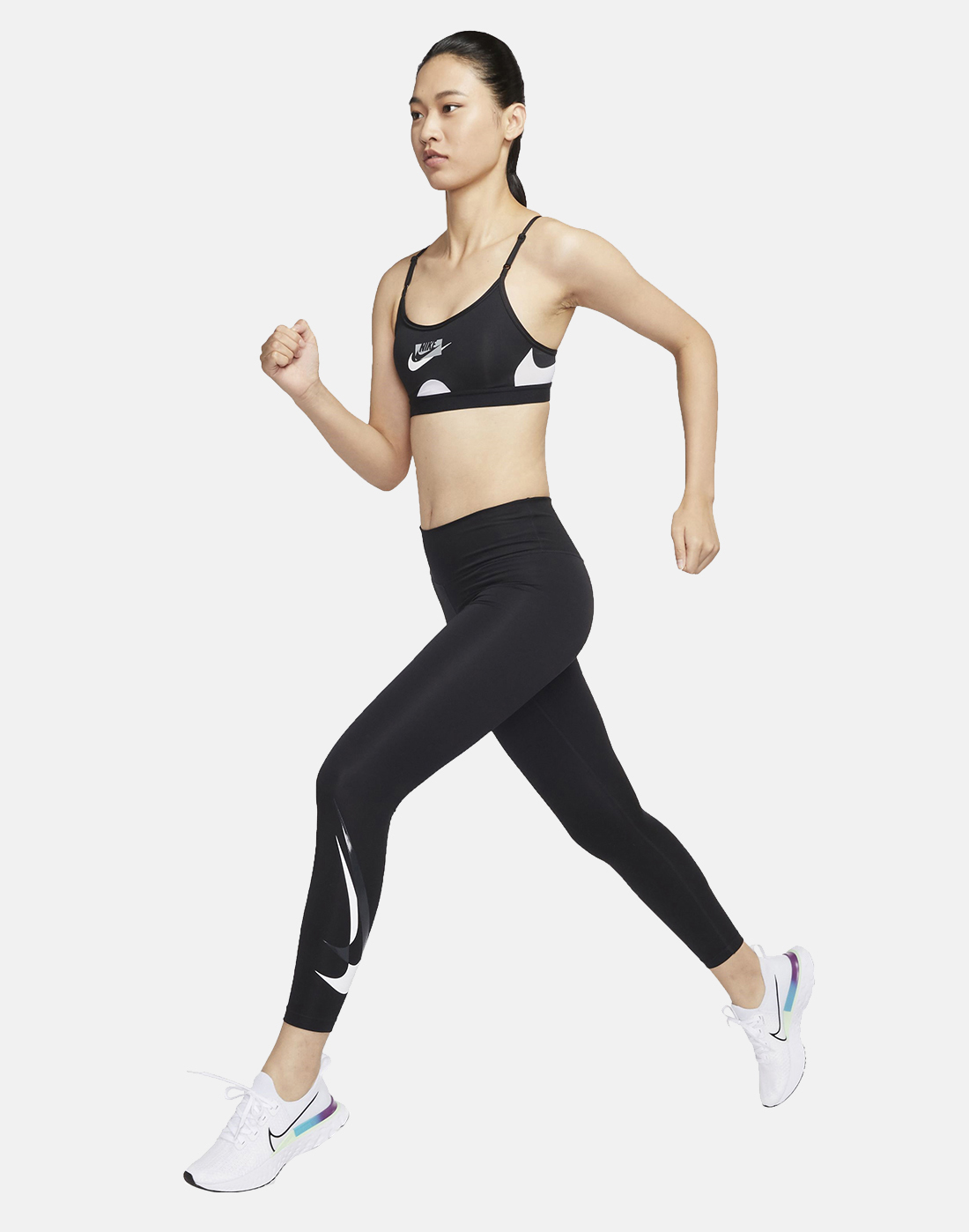 Nike Womens Dry Fit Swoosh Run Leggings Plus - Black