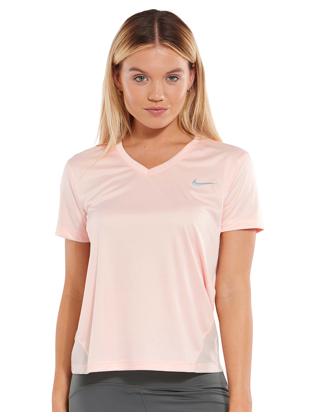Nike Miler V-neck T-Shirt - Pink | Life Style Sports EU