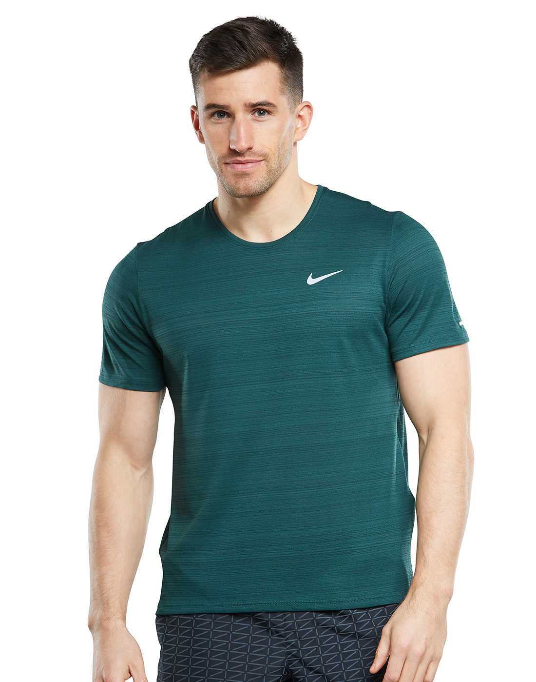 Nike Mens Dry Fit Miler T-shirt - Green | Life Style Sports IE